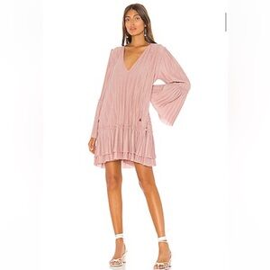 Free People Can't Help It Dress • S • textured pleating Mauve/Pink